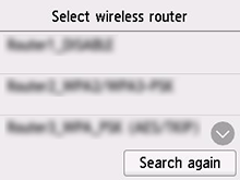 Bildschirm „Wireless Router auswählen“